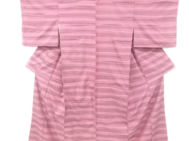 JAPANESE KIMONO / ANTIQUE KIMONO / SILK / FUSHI TSUMUGI / WOVEN WAVY STRIPE